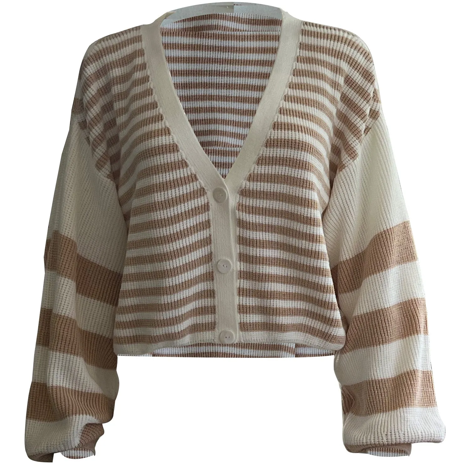 Striped V-Neck Button Front Cardigan Kylie