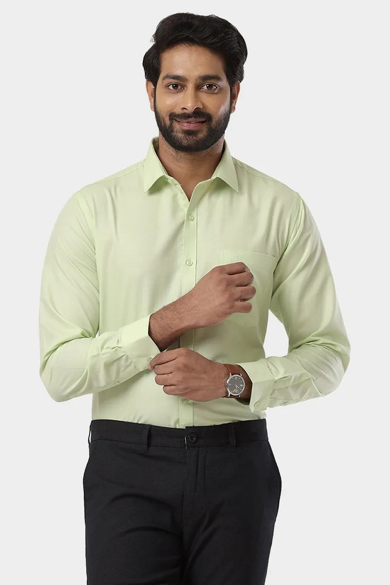 Super Soft - Pale Green Formal Shirts for Men | Ariser