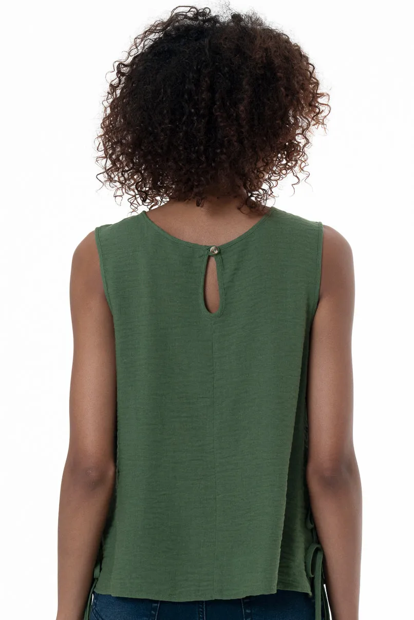 Tank Top With Side Ties _ 153821 _ Green