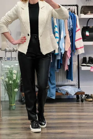 Textured Single Breasted Blazer