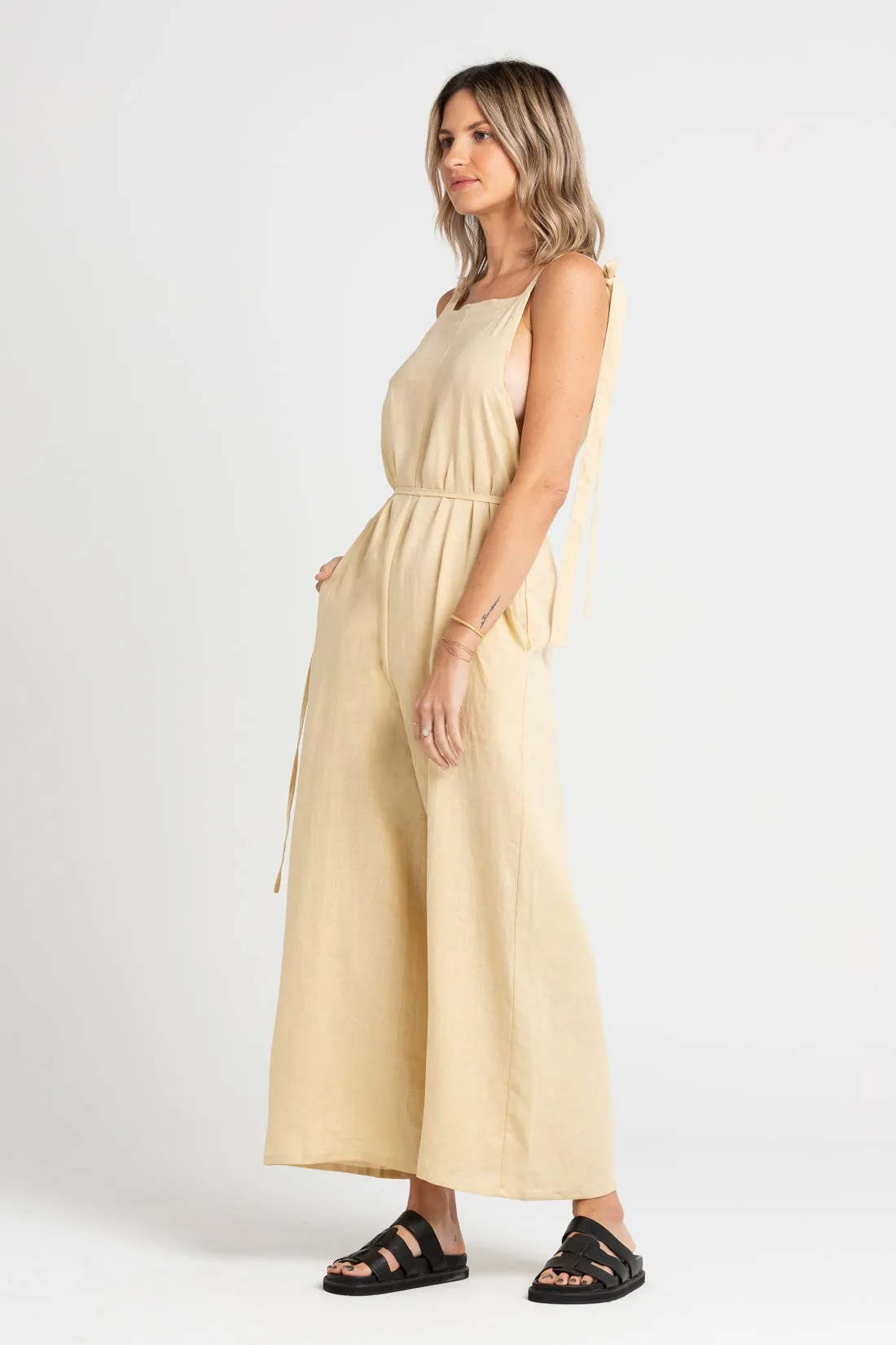 Turner Linen Jumpsuit Italian Straw