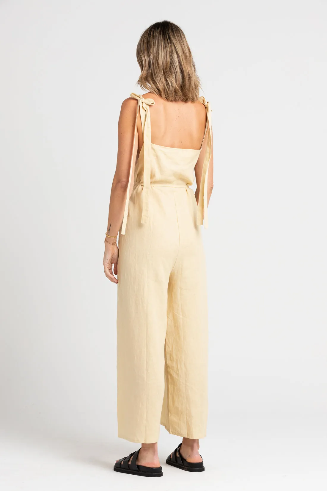 Turner Linen Jumpsuit Italian Straw