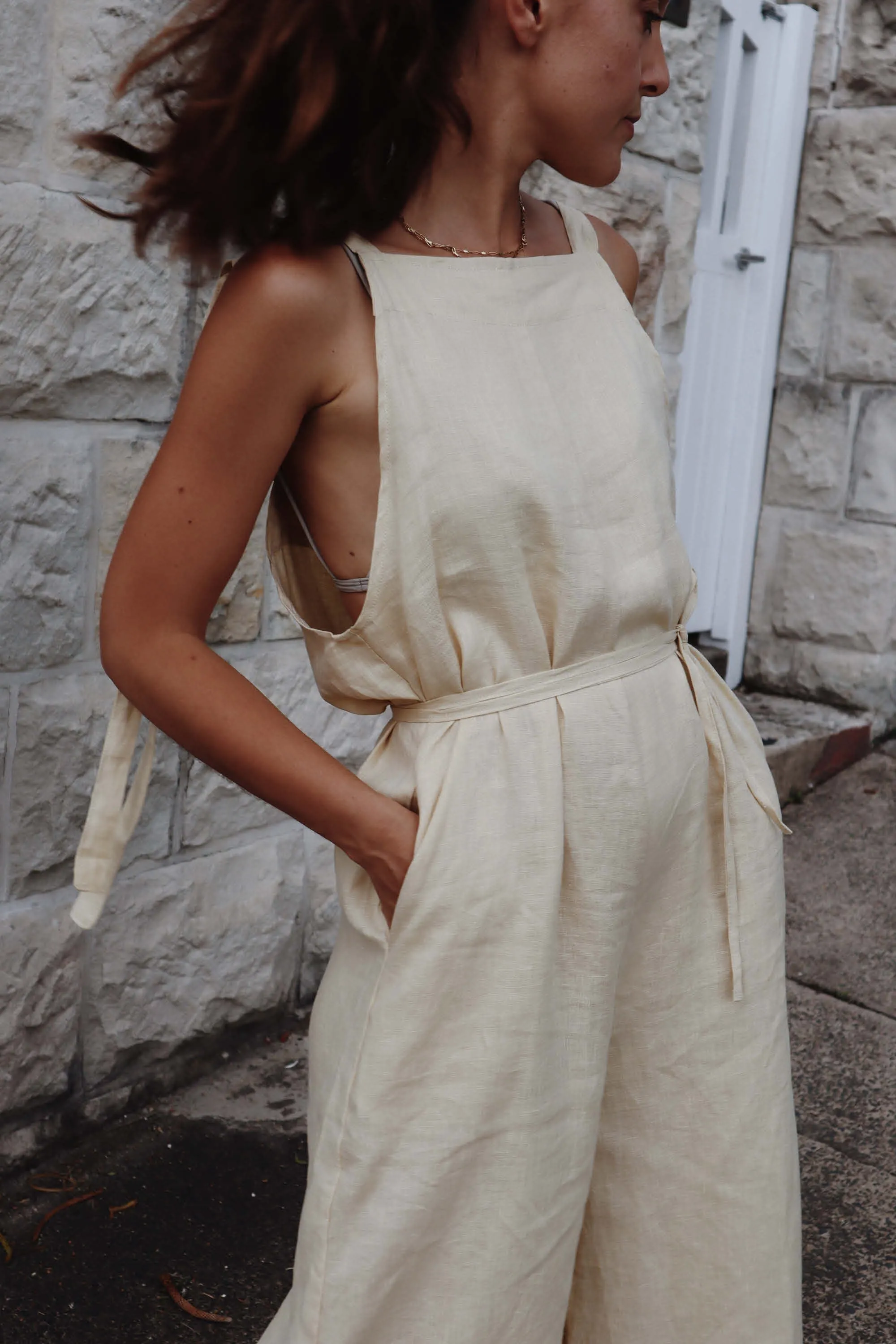 Turner Linen Jumpsuit Italian Straw