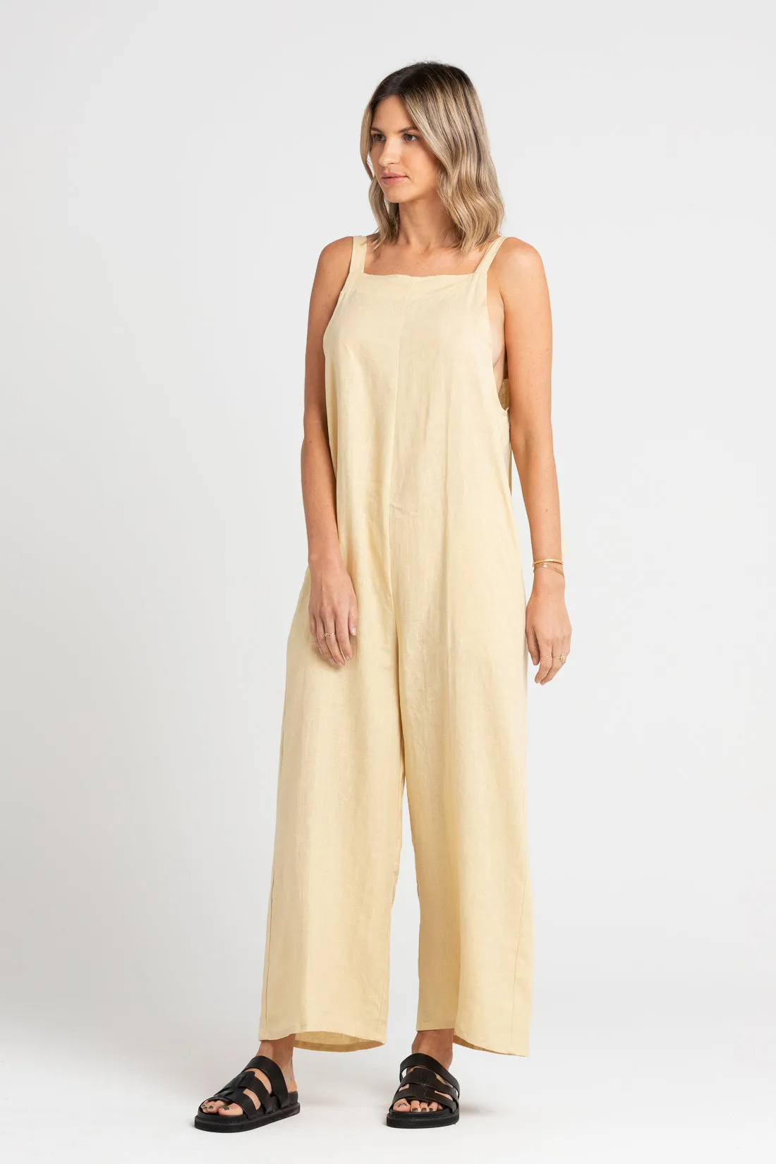 Turner Linen Jumpsuit Italian Straw