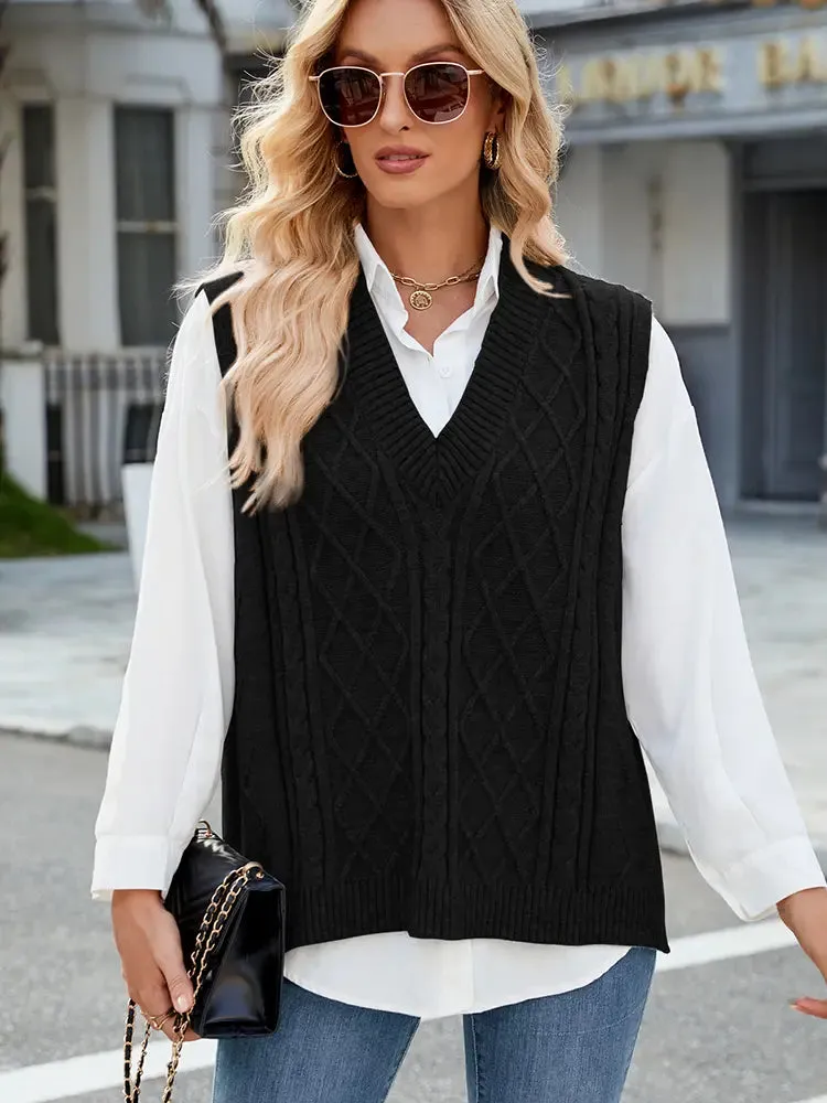 V-Neck Relaxed Knit Vest