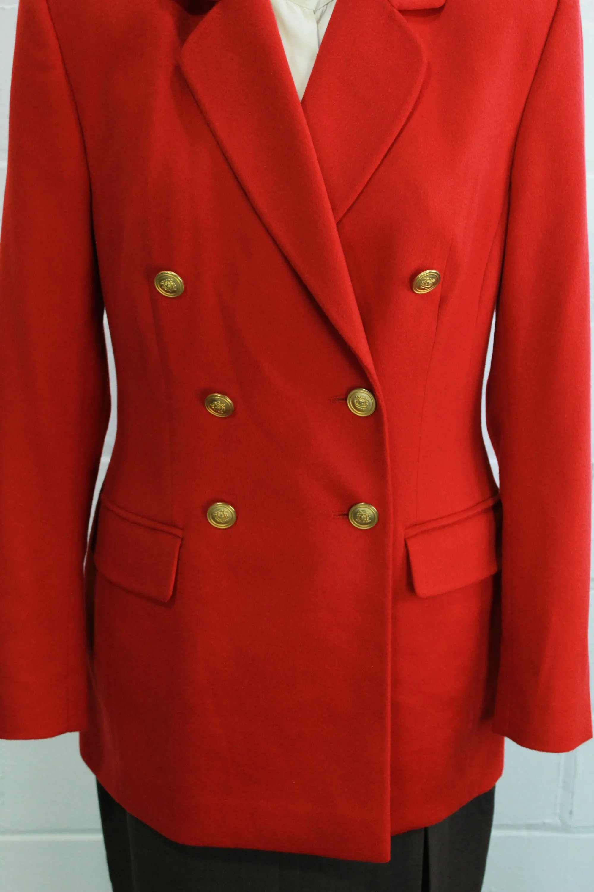 Vintage 1980s Bright Red Angora Wool Blazer, S-M