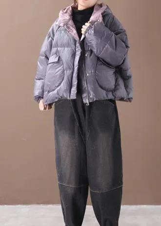 Warm gray Parkas plus size warm winter hooded thick coat