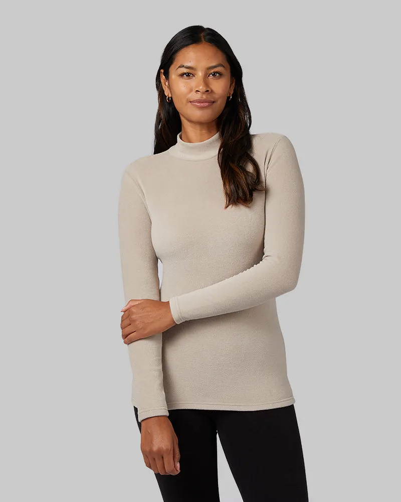 WOMEN'S HEAVYWEIGHT FLEECE BASELAYER MOCK TOP