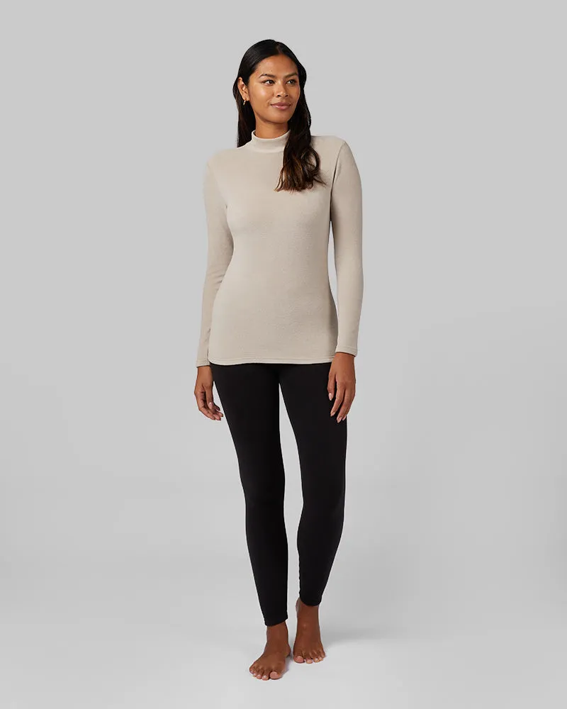 WOMEN'S HEAVYWEIGHT FLEECE BASELAYER MOCK TOP