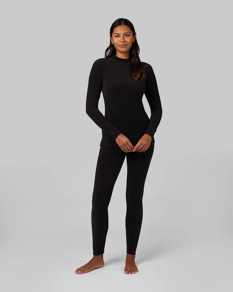 WOMEN'S HEAVYWEIGHT FLEECE BASELAYER MOCK TOP