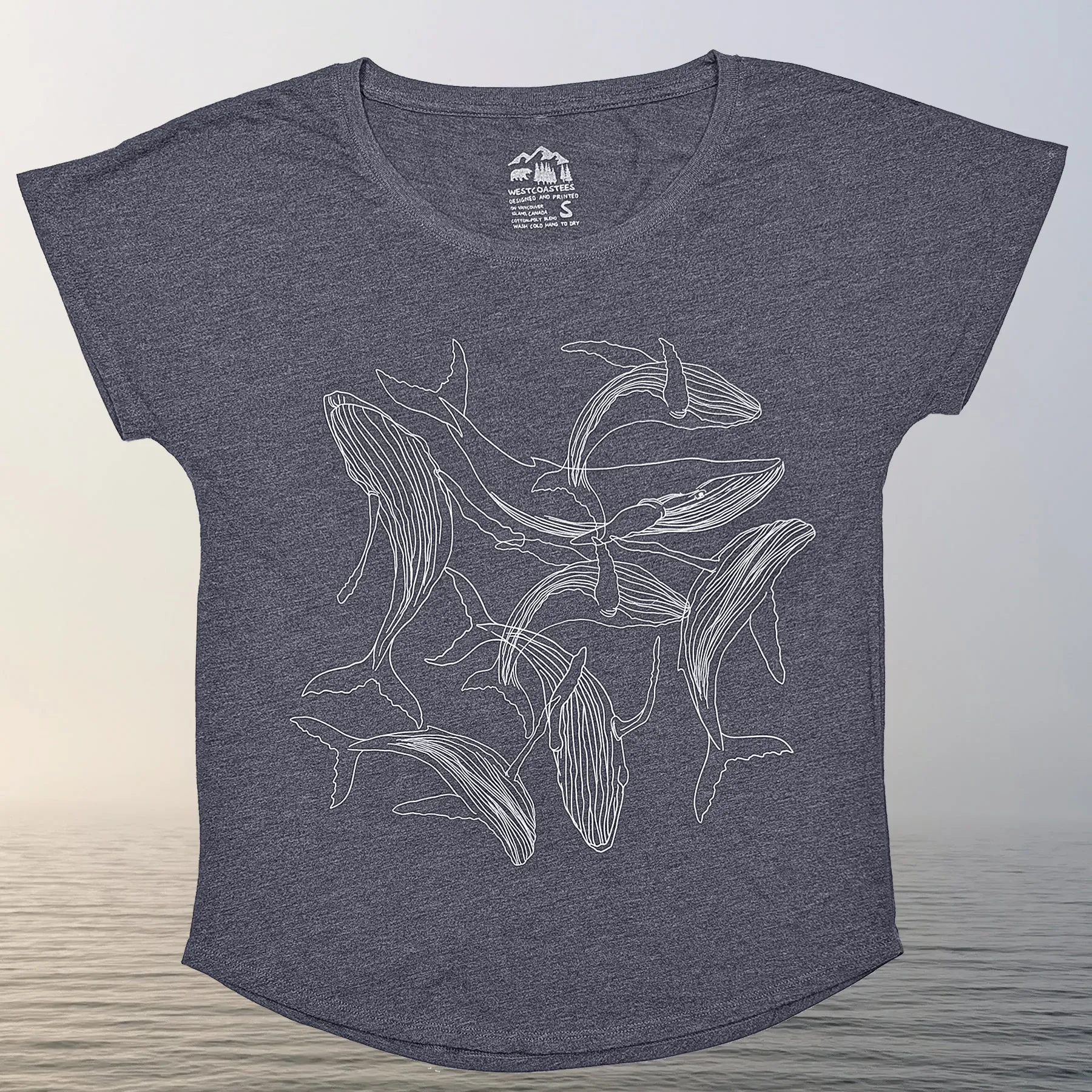 Womens Playing Humpbacks dolman t-shirt